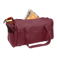 28L Travel Foldable Duffel Bag Gym Sports Luggage Foldaway School Bags - Maroon thumbnail