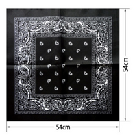 BANDANA Paisley 100% COTTON Head Wrap Durag Bandanna Summer Biker Scarf Mask - Black thumbnail