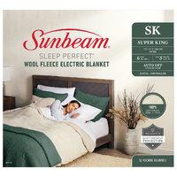 Sunbeam Sleep Perfect Super King Bed Wool Fleece Heated Blanket thumbnail