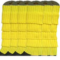 6x Womens Leg Warmers Disco Winter Knit Dance Party Crochet Legging Socks Costume - Yellow thumbnail