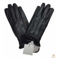 Ladies Genuine Sheepskin Leather Gloves Patch Fleece Lining Warm Winter Womens - Black - L thumbnail