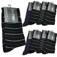 9 Pairs COTTON BUSINESS SOCKS Mens Dress Crew Plain Work Casual  BULK - Assorted Pack - 6-11 thumbnail