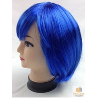 Bob Wig Costume Short Straight Fringe Cosplay Party Full Hair Womens Fancy Dress - Blue thumbnail