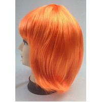 Bob Wig Costume Short Straight Fringe Cosplay Party Full Hair Womens Fancy Dress - Orange thumbnail