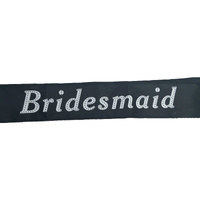 HEN'S NIGHT SASH Party Girls Wedding Bridesmaid Bridal Bride To Be Satin Sashes - Bridesmaid (Black) thumbnail