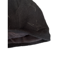 Thermal Insulated Fine Ski Knit Heat Print Beanie Hat Warm Winter Cap - Black - One Size thumbnail
