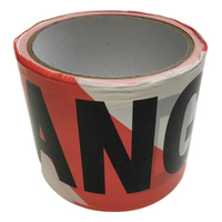 DANGER TAPE Red White Safety Warning Barricade Barrier Strip Non-Stick 20m thumbnail