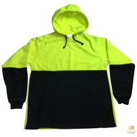 HI VIS POLAR FLEECE HOODIE Jumper Safety Workwear Fleecy Jacket Unisex - Yellow - XXL thumbnail