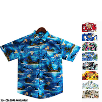 Mens Oahu Hawaiian Party Shirt Button Hippie Tops Short Sleeve Beach Holiday - Water Colour (0503) - XL thumbnail