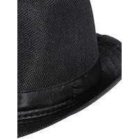 CLASSIC TRILBY HAT Fedora Cap Costume Gangster - Black- One Size (58cm) thumbnail