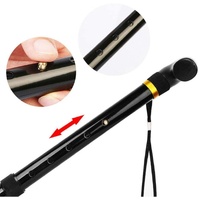 Adjustable Metal WALKING STICK Travel Cane Folding Pole Compact Retractable Hike - Silver thumbnail