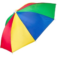 RAINBOW UMBRELLA HAT Rain Novelty Cap Costume Outdoor Camping Beach Fishing thumbnail