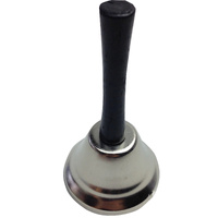 SANTA BELL Jingle Claus Wooden Handle Bells Rattles Christmas Xmas - Silver thumbnail
