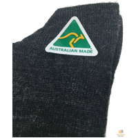 AUSTRALIAN MADE Wool Loose Top Socks Wide Top Comfort High Quality Tough Toe - Charcoal - 6-10 thumbnail