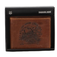 Billy The Kid Mens Leather Wallet Western with Detachable Chain in Gift Box in Cognac thumbnail