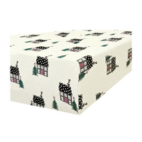 Queen Luxury 100% Cotton Flannelette Fitted Bed Sheet Xmas Flannel - Beige thumbnail