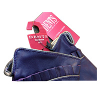 DENTS Ladies Sheepskin Lined Ruffle Piping Gloves Driving LL1017 Purple Cognac - Purple - Large thumbnail
