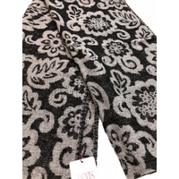 DENTS Large Pashmina Style Scarf w Floral Design Wool Blend Warm Winter  - Black thumbnail