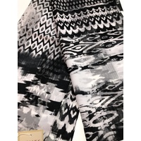 DENTS Monotone Aztec Print Scarf Ladies Womens MADE IN ITALY Unlined Fine - Black thumbnail