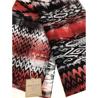 DENTS Monotone Aztec Print Scarf Ladies Womens MADE IN ITALY Unlined Fine - Berry thumbnail