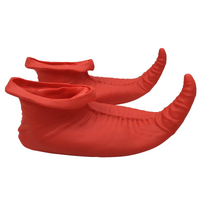 ELF SHOES Christmas Costume Elves Latex Dress Up Party Xmas St Patricks Day Boots - Red thumbnail