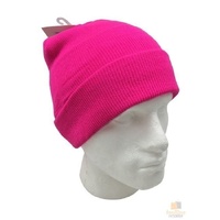 PLAIN FLURO BEANIE Hi Vis Unisex Winter Warm Hat Ski Party Costume Cap Knit - Fluro Pink thumbnail