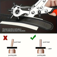 Multi-Size Leather Belt Eyelet Hole Punch Puncher Plier Revolving Handcraft Tool thumbnail