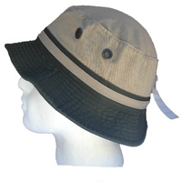 DENTS 100% Cotton Bucket Hat Fishing Summer Sun Hiking Cap Brim - Khaki - 59cm thumbnail