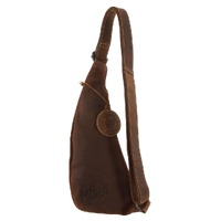 Jack's Inn Vengeance Brown Crazy Horse Leather Sling Bag Crossbody in Cognac thumbnail