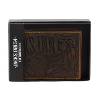 Jack's Inn Spade Mens Crazy Horse Leather Wallet with Detachable Chain in Brown thumbnail