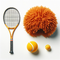 Jannik Sinner Inspired Wig Curly Afro Party Costume Tennis Dress Up - Orange thumbnail