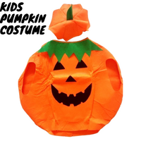KIDS PUMPKIN COSTUME Halloween Unisex Fancy Dress Up Party Orange Vegetable thumbnail