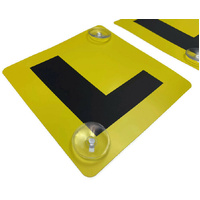 2x LEARNER L PLATES Stay-Put Suction Disks Car Window Signs VIC WA thumbnail