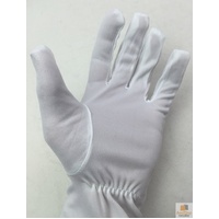 Deluxe Short White Stripe Satin Gloves Magician Driving Wedding Glove One Size thumbnail