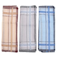 Mens HANDKERCHIEFS 100% Cotton Pocket Square Hanky Handkerchief 35x35cm - 4 Hankies thumbnail