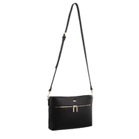 Morrissey Italian Structured Leather Cross Body Handbag (MO3028) Bag - Black thumbnail