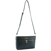 Morrissey Italian Structured Leather Cross Body Handbag (MO3028) Bag - Navy thumbnail