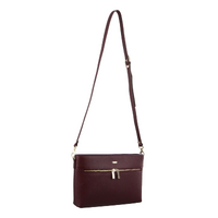 Morrissey Italian Structured Leather Cross Body Handbag (MO3028) Bag - Wine thumbnail
