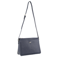 Morrissey Italian Structured Leather Cross Body Handbag Tote Bag (MO3162) - Navy thumbnail