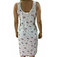 Womens Ladies Cotton Nightie Night Gown Slip Petticoat PJs Sleepwear Dress - Pink - 22 thumbnail