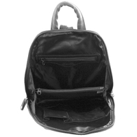 Milleni Womens Bag Italian Leather Soft Nappa Leather Backpack Travel - Black/Chestnut thumbnail