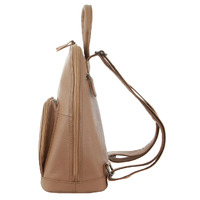 Milleni Womens Twin Zip Backpack Nappa Italian Leather Travel Bag - Burro thumbnail
