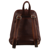 Milleni Womens Bag Italian Leather Soft Nappa Leather Backpack Travel - Chestnut thumbnail