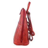 Milleni Genuine Italian Leather Soft Leather Backpack Travel Bag - Red thumbnail