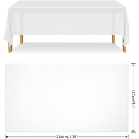 Table Cloth Cover Reusable & Washable Xmas Party 137cm x 274cm (54"x108") in White thumbnail