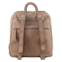 Pierre Cardin Womens Woven Leather Backpack Bag - Taupe thumbnail