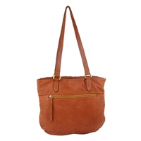 Pierre Cardin Woven Leather Ladies Shoulder Bag Travel Carry - Cognac thumbnail