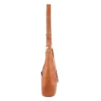 Pierre Cardin Womens Leather Perforated Cross-Body Bag - Cognac thumbnail