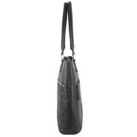 Pierre Cardin Womens Leather Perforated Shoulder Bag with stud Detailing - Black thumbnail
