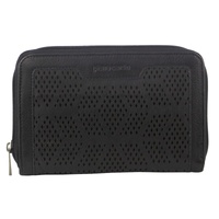 Pierre Cardin Perforated Leather Ladies Zip Around Wallet - Black thumbnail